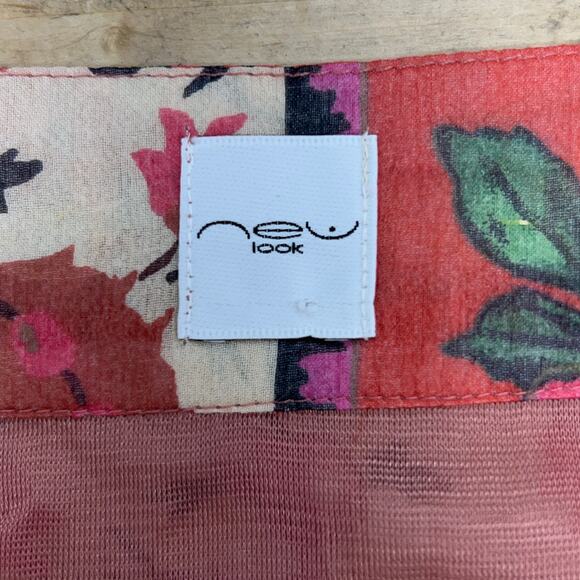 New Look Womens Size UK 12 US 8 Kaftan Midi Dress Half Sleeve Paisley Silk Red - Picture 12 of 15